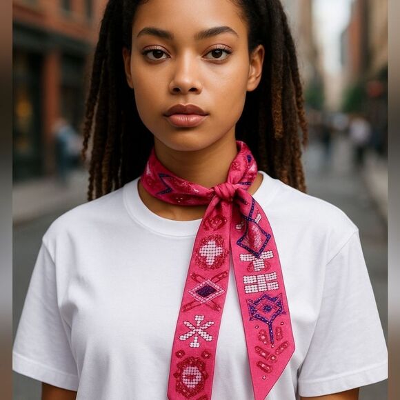 Hermes Pink Silk Scarf - Picture 3 of 9